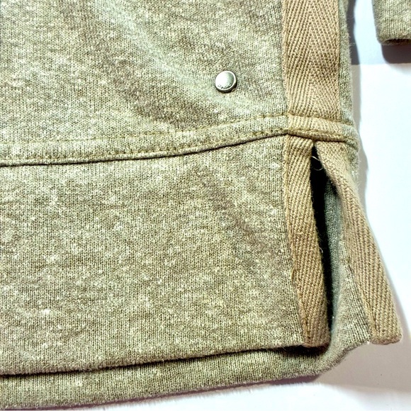 PrAna Women’s Hemp Blend Hoodie Sweatshirt XS Boxy Fit Tan Pullover Yoga - Picture 2 of 8